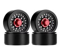 Neumáticos Coche RC para TRX4 para TRX6 para Axial para SCX10 I II III VS4-10 GEN7 8 1.9 Juego De Llantas De RC con Beadlock Accesorios Actualización Buje Piezas Repuesto(Black)