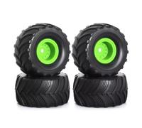 Neumáticos Coche RC para TRX4M para FMS para FCX24 para Axial para SCX24 AX24 1/24 1/18 4 Piezas 52 Mm 1,0 Pulgadas Juego Llantas para Monster Truck Piezas De Mejora Crawler RC(Green)