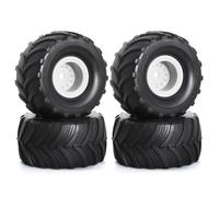 Neumáticos Coche RC para TRX4M para FMS para FCX24 para Axial para SCX24 AX24 1/24 1/18 4 Piezas 52 Mm 1,0 Pulgadas Juego Llantas para Monster Truck Piezas De Mejora Crawler RC(White)