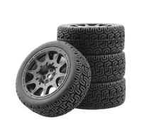 Neumáticos Coche RC para WLtoys 144001 4 Uds RC Coche 66mm Neumáticos De Goma para 1/18 1/16 1/10 RC para Buggy Crawler On/Off Road Repuestos De Coche Reemplazos(Black,B)