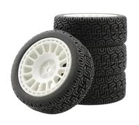 Neumáticos Coche RC para WLtoys 144001 Y 1/18 1/16 1/10 RC para Buggy Crawler On/Off Road Repuestos De Coche Reemplazos 4 Uds RC Car 66mm Neumáticos De Goma(White,B)