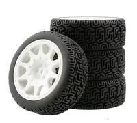 Neumáticos Coche RC para WLtoys 144001 Y 1/18 1/16 1/10 RC para Buggy Crawler On/Off Road Repuestos De Coche Reemplazos 4 Uds RC Car 66mm Neumáticos De Goma(White,A)