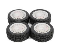 Neumáticos Coche RC per Tamiya per TT02 per TT-01 XV01 PTG-2 DF-03 RC per Pneumatici Rally Incollati Su Ruote Strada con Esagono Da 12 Mm per Auto per Corsa(White,A)