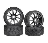 Neumáticos de Coche RC Compatible con Infraction para Limitless para Felony para FSR para Model GT para Arrma Piezas para Autos RC 1/7 53/107 42/100 Neumático Neumático Rueda(Black,2p 107mm-2p 100mm)