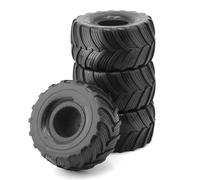 Neumáticos de Coche RC Compatible con Losi para Mini para LMT 1/10 1/18 RC Accesorios De Actualización De Coche 4 Uds 100Mm para Monster Truck para Buggy Neumáticos Rueda Hexagonal De 12Mm(Black)