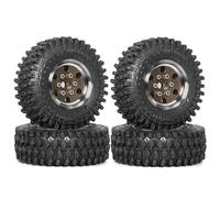 Neumáticos de Coche RC Compatible con TRX4M para SCX24 AX24 para FCX24 1/18 1/24 Coche Trepador De Control Remoto Piezas Accesorios 55mm 1,0 "Juego De Neumáticos De Rueda De Metal Beadlock(Brown)