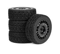 Neumáticos de Coche RC per Tamiya per TT02 per TT-01 XV01 per PTG-2 DF-03 RC per Pneumatici per Rally Incollati Su Ruote per Strada con Esagono Da 12 Mm per Auto per Corsa(Black,A)