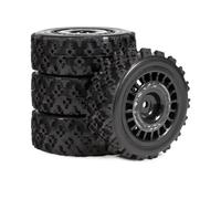 Neumáticos de Coche RC per Tamiya per TT02 per TT-01 XV01 per PTG-2 DF-03 RC per Pneumatici per Rally Incollati Su Ruote per Strada con Esagono Da 12 Mm per Auto per Corsa(Black,B)