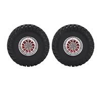 Neumáticos para coche RC de 2,2 pulgadas, resistentes, de aleación de goma con bujes de metal, antideslizantes y de alto agarre, para Traxxas Trx4 Hsp Axial Scx10 D90 RC Cars (2 (Plata)