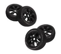 Neumáticos RC de repuesto, buen soporte, mano de obra fina, 4 neumáticos de camión cortos de tamaño estándar, adecuados para modelos de automóviles en escala 1/10 (negro)