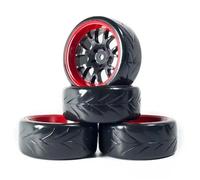 Neumáticos RC para Axial Scx10 Trx4 para Tamiya para HPI RC para Rally En Carretera Neumáticos para Coches 1/10 Drift Ruedas Buje 12 Mm Hex 4 Piezas(Red)