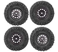 Neumáticos RC Ruedas 4 piezas Neumáticos de goma de aleación de aluminio de 2,2 pulgadas para 1/10 RC Crawler Car Rojo Naranja Plata Color titanio Opcional Alto rendimiento (Gris)