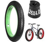 Neumáticos y tubos gruesos de bicicleta de 26 x 4.0 pulgadas, neumático grueso plegable de 26 x 4.0 con tubo interior, resistente a pinchazos, neumáticos de bicicleta eléctrica para nieve, calle