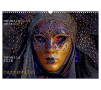neunziggrad I photoart: venezia carnevale (Wandkalender 2026 DIN A3 quer), CALVENDO Monatskalender: Der Carnevale zeigt traumhafte Masken.