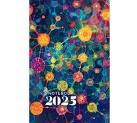 Neural Nexus Notebook 6x9: Pattern_style_design_of_geometric_Symbiosis_cells_Virus_wave_design_wallpaper_curve_backdrop_art_light_Batic_Splash