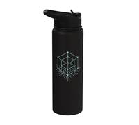Neural Threads Cubo Neural Fractal Ciencia Geométrica AI Stainless Steel Insulated Water Bottle