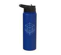 Neural Threads Cubo Neural Fractal Ciencia Geométrica AI Stainless Steel Insulated Water Bottle
