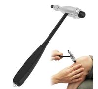Neuro - Martillo reflejo con doble cabeza de plástico, percusión ligera, para estiramientos y reflejos de la piel, cabeza de martillo pesada, fácil desinfección (negro)