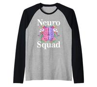 Neuro Squad Neurología Cerebro Floral Neurología Equipo de Enfermeras Camiseta Manga Raglan