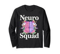 Neuro Squad Neurología Cerebro Floral Neurología Equipo de Enfermeras Manga Larga
