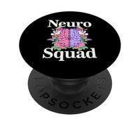 Neuro Squad Neurología Cerebro Floral Neurología Equipo de Enfermeras PopSockets PopGrip Adhesivo