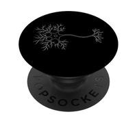 Neurobiología Neurona Línea Celular Arte Cerebro Ciencia Minimal PopSockets PopGrip Adhesivo