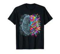 Neurociencia Cerebro Izquierda y Derecha Pensamiento Creatividad Lógica Camiseta gráfica económica
