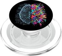 Neurociencia Cerebro Izquierda y Derecha Pensamiento Creatividad Lógica PopSockets PopGrip para MagSafe