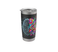 Neurociencia Cerebro Izquierda y Derecha Pensamiento Creatividad Lógica Vaso térmico de acero inoxidable de doble pared