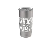 Neurociencia Major By Day Memes Noche Estudiante de Ciencias Neuronales Vaso térmico de acero inoxidable de doble pared