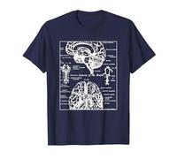 Neurociencia Regalos Arterias del Cerebro Humano Camiseta, Hombre, Azul Marino, S
