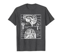 Neurociencia Regalos Arterias del Cerebro Humano Camiseta, Hombre, Jaspeado Oscuro, L