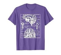 Neurociencia Regalos Arterias del Cerebro Humano Camiseta, Hombre, Morado Jaspeado, M