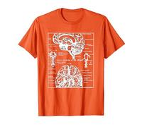 Neurociencia Regalos Arterias del Cerebro Humano Camiseta, Hombre, Naranja, XL