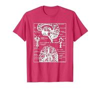 Neurociencia Regalos Arterias del Cerebro Humano Camiseta, Hombre, Rojo Jaspeado, M