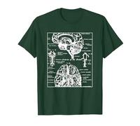 Neurociencia Regalos Arterias del Cerebro Humano Camiseta, Hombre, Verde Bosque, M