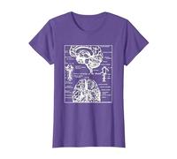 Neurociencia Regalos Arterias del Cerebro Humano Camiseta, Mujer, Morado Jaspeado, M