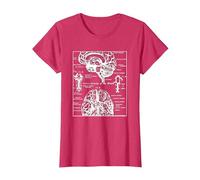 Neurociencia Regalos Arterias del Cerebro Humano Camiseta, Mujer, Rojo Jaspeado, XS