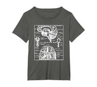 Neurociencia Regalos Arterias del Cerebro Humano Camiseta, Mujer Tallas Grandes, Asfalto, 3XL Grande
