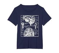 Neurociencia Regalos Arterias del Cerebro Humano Camiseta, Mujer Tallas Grandes, Azul Marino, 2XL Grande