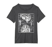 Neurociencia Regalos Arterias del Cerebro Humano Camiseta, Mujer Tallas Grandes, Jaspeado Oscuro, 3XL Grande