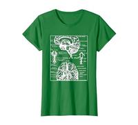 Neurociencia Regalos Arterias del Cerebro Humano Camiseta, Mujer, Verde Kelly, 3XL