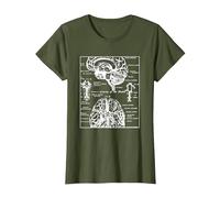Neurociencia Regalos Arterias del Cerebro Humano Camiseta, Mujer, Verde Oliva, XXL