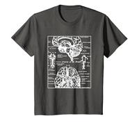 Neurociencia Regalos Arterias del Cerebro Humano Camiseta, Niños, Asfalto, 3 años