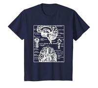 Neurociencia Regalos Arterias del Cerebro Humano Camiseta, Niños, Azul Marino, 10 años
