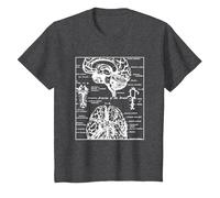 Neurociencia Regalos Arterias del Cerebro Humano Camiseta, Niños, Jaspeado Oscuro, 12 años