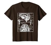 Neurociencia Regalos Arterias del Cerebro Humano Camiseta, Niños, Marrón, 4 años