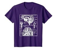 Neurociencia Regalos Arterias del Cerebro Humano Camiseta, Niños, Morado, 4 años