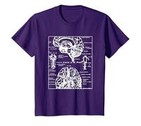 Neurociencia Regalos Arterias del Cerebro Humano Camiseta, Niños, Morado, 8 años