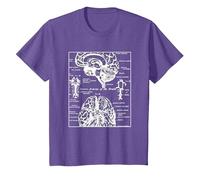 Neurociencia Regalos Arterias del Cerebro Humano Camiseta, Niños, Morado Jaspeado, 3 años